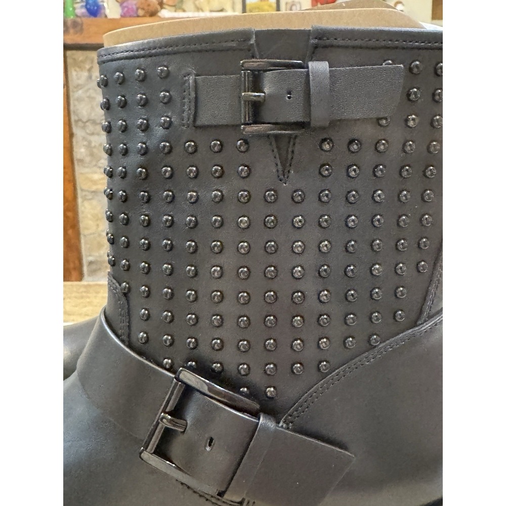 Michael Kors Reeves Studded Leather Moto Bootie size 6.5 Buckle - Picture 4 of 11
